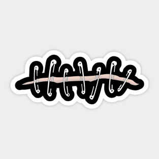 safety pin shirt Sticker